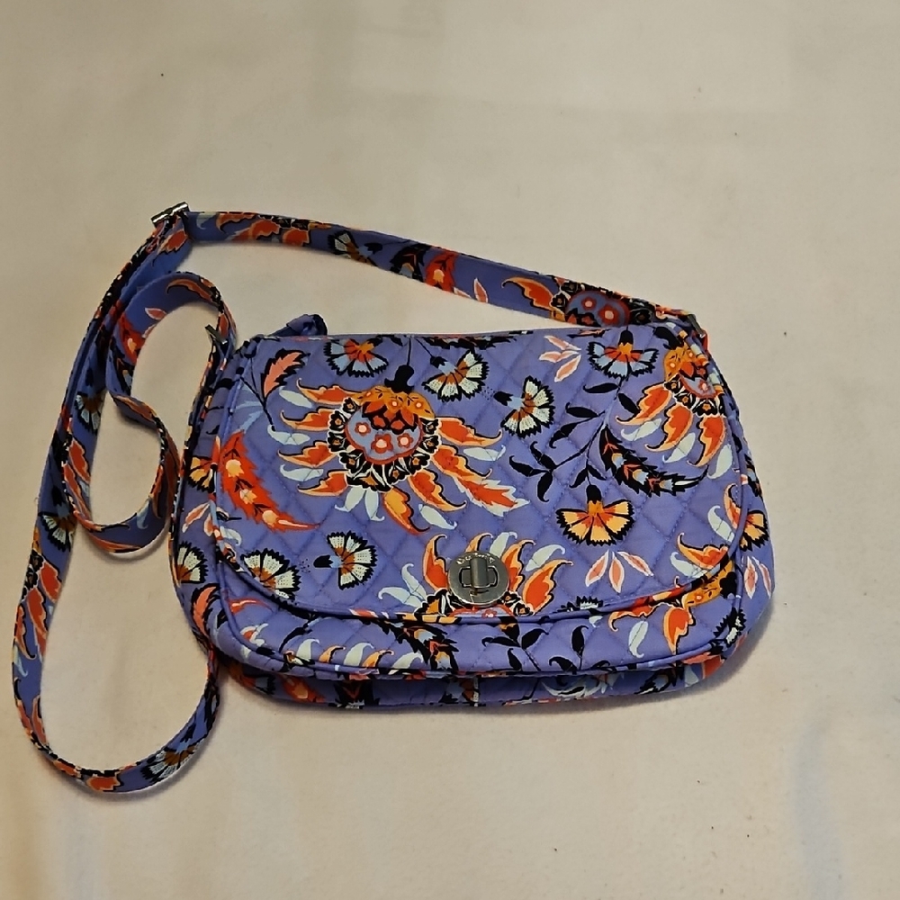 Vera Bradley Saddle Crossbody In Mural Garden